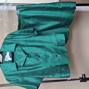 Green Embroidered Two-Piece Set